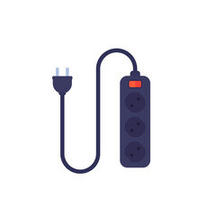 Canvas Print - power strip with 3 sockets, vector illustration