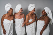 © Alessandro Biascioli - Happy women with different ages and body size having skin care spa day - People wellness and selfcare concept