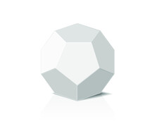White Dodecahedron Isolated On A White Background. 3d Illustration