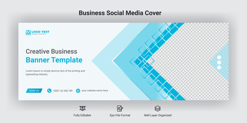 Wall Mural - Creative business conference digital marketing social media facebook cover banner post template