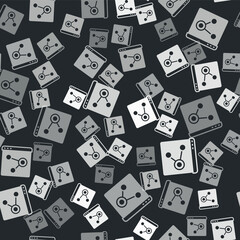 Poster - Grey Browser window icon isolated seamless pattern on black background. Vector