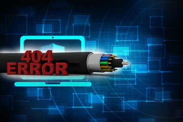 Poster - 3d rendering 404 error compliant