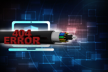 Poster - 3d rendering 404 error compliant