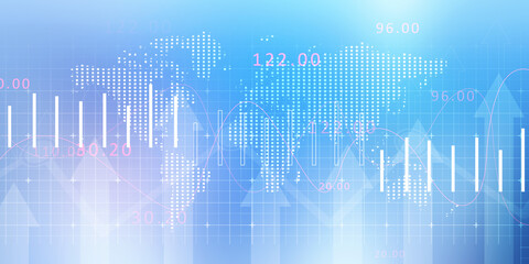 Poster - 2d rendering Stock market online business concept. business Graph 