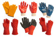© Tatsiana - Set of work gloves on a white isolated background. Special clothing and protective equipment.