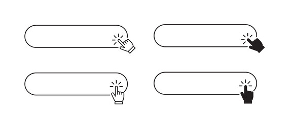 Aufkleber - click buttons set. hand pointer clicking on web button