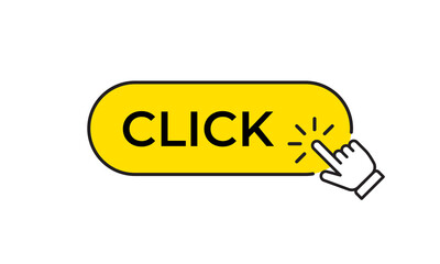 Poster - click button template with hand pointer
