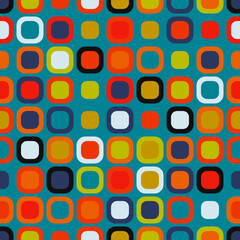 Poster - Abstract colored and mosaic pattern. Same shapes with different colors.  Vector seamless pattern with seamless squares or cells.