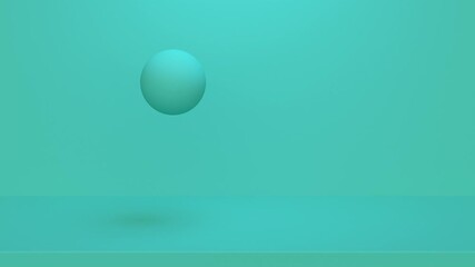 Wall Mural - Abstract background turquoise sphere moves in a circle. Minimal modern seamless motion design. Abstract loop animation