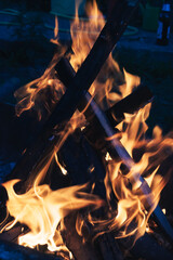 Aufkleber - Close up beautiful  photo of big outdoor bonfire