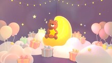 Looped Cute Sleeping Bear Room Animation.