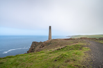 Canvas Print - Levant Mine ruins on the Penwith Coast in Cornwall.United Kingdom 