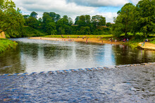 Stepping Stones Over The River Wharfe At Bolton Abbey