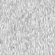 Seamless Vector Pattern With Wavy Line Texture On White Background. Simple Curve Stripe Wallpaper Design. Decorative Grid Mosaic Fashion Textile.