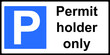 Parking restricted to permit holders in this area sign