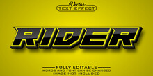 Yellow Motorcycle Rider Editable Text Effect Template