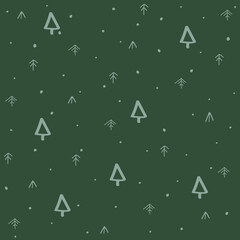 Sticker - Seamless pattern with Christmas tree. Winter forest.