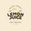 Lemon juice retro vintage textured logotype, badge, label. 