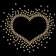heart with golden rhinestones and black background