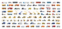 Vector Collection Of Auto Special Equipment. Heavy Industry Vehicles.