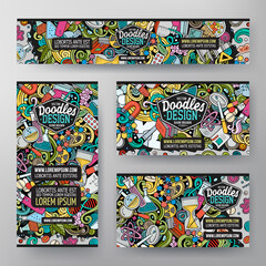 Wall Mural - cartoon vector doodle set of science corporate identity template