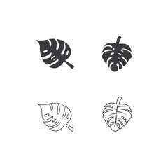 Sticker - monstera leaf icon.