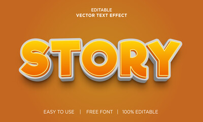 Wall Mural - Story 3d editable text effect Premium Vector