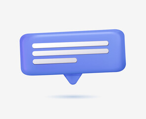 Poster - purple 3d bubble talks set isolated on gray background. glossy purple speech bubbles, dialogue, mess