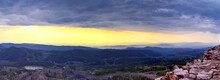 Brian Head Peak Sunset Panoramic View From The Markagunt Plateau In Dixie National Forest, Cedar Breaks National Monument Southwestern Utah. United States. USA