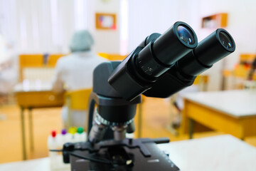 Microscope at laboratory