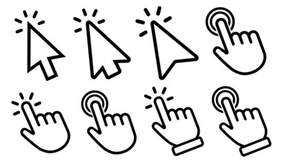 Poster - vector cursors icons click set