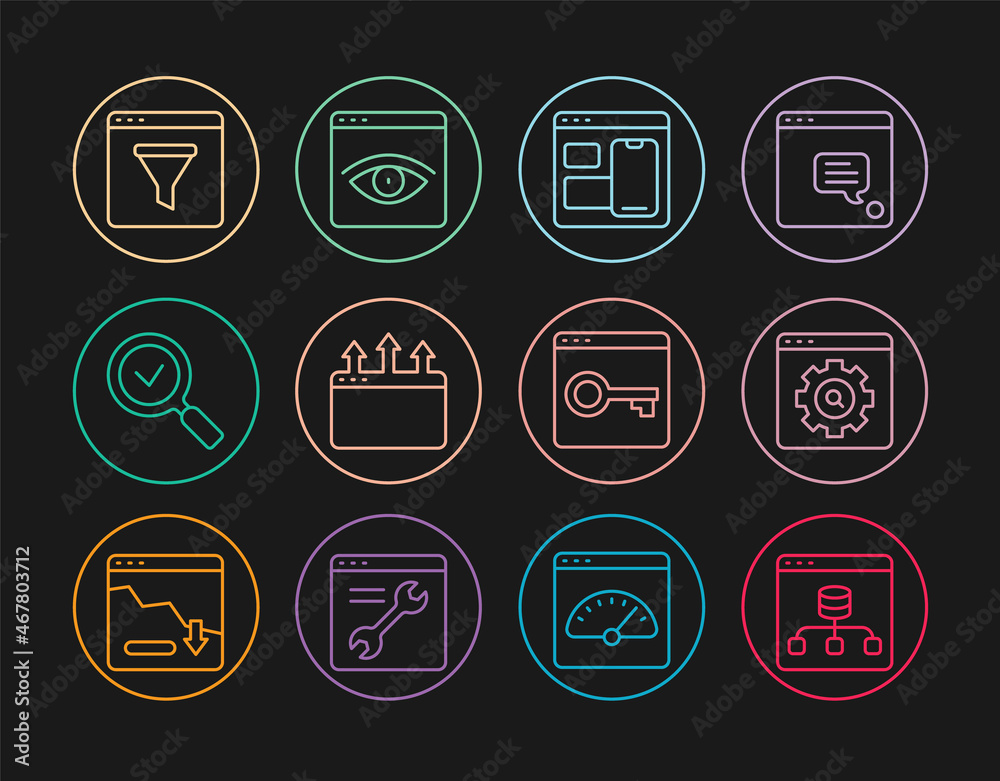 Set line Server, Data, Browser setting, Web developer programming code ...