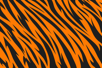 pattern tiger stripes. animal skin. black and orange texture. striped abstract background. design te