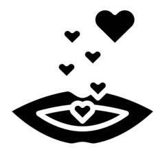 Sticker - kiss glyph icon