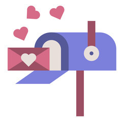 Sticker - mailbox flat icon