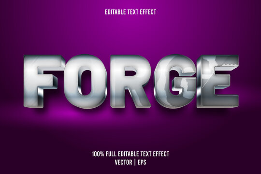 Forge editable text effect metallic style
