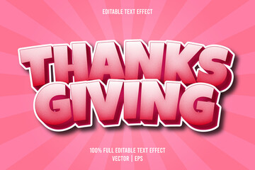 Wall Mural - Thanksgiving editable text effect comic style