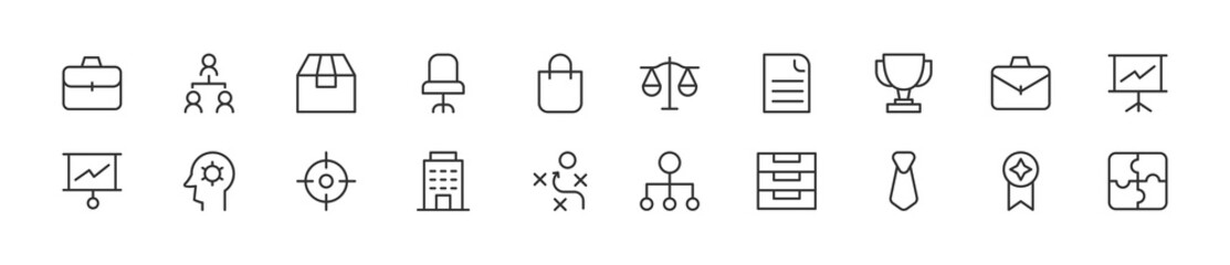 Poster - set of simple company line icons.