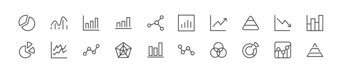 Poster - Pack of line stats icons.