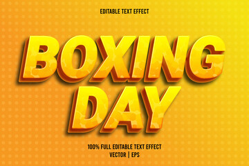 Wall Mural - Boxing day editable text effect cartoon style