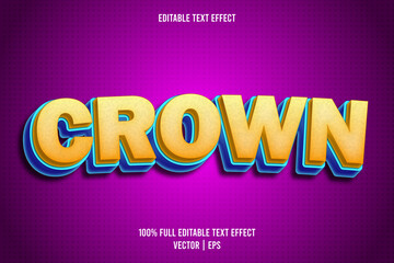 Wall Mural - Crown editable text effect retro style