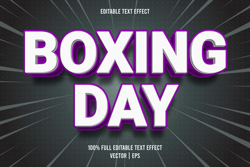 Wall Mural - Boxing day editable text effect comic style