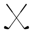 Pair of iron or wedge golf club flat vector icon for sports apps and websites