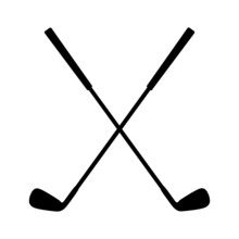 Pair Of Iron Or Wedge Golf Club Flat Vector Icon For Sports Apps And Websites