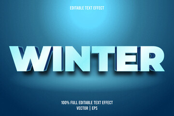 Wall Mural - Winter editable text effect cartoon style