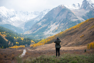 hiking in the mountains