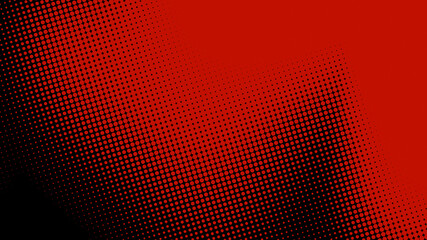 Poster - Dots halftone red black color pattern gradient texture  background.