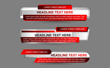 Wall Mural - set collection vector of broadcast news lower thirds template layout design banner for bar headline 
