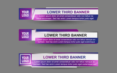 Wall Mural - set collection vector of broadcast news lower thirds template layout design banner for bar headline 