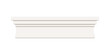 White skirting cornice moulding. Ceiling crown baseboard isolated from background. Plaster, wooden or styrofoam interior decor. Classic home design. Vector illustration.